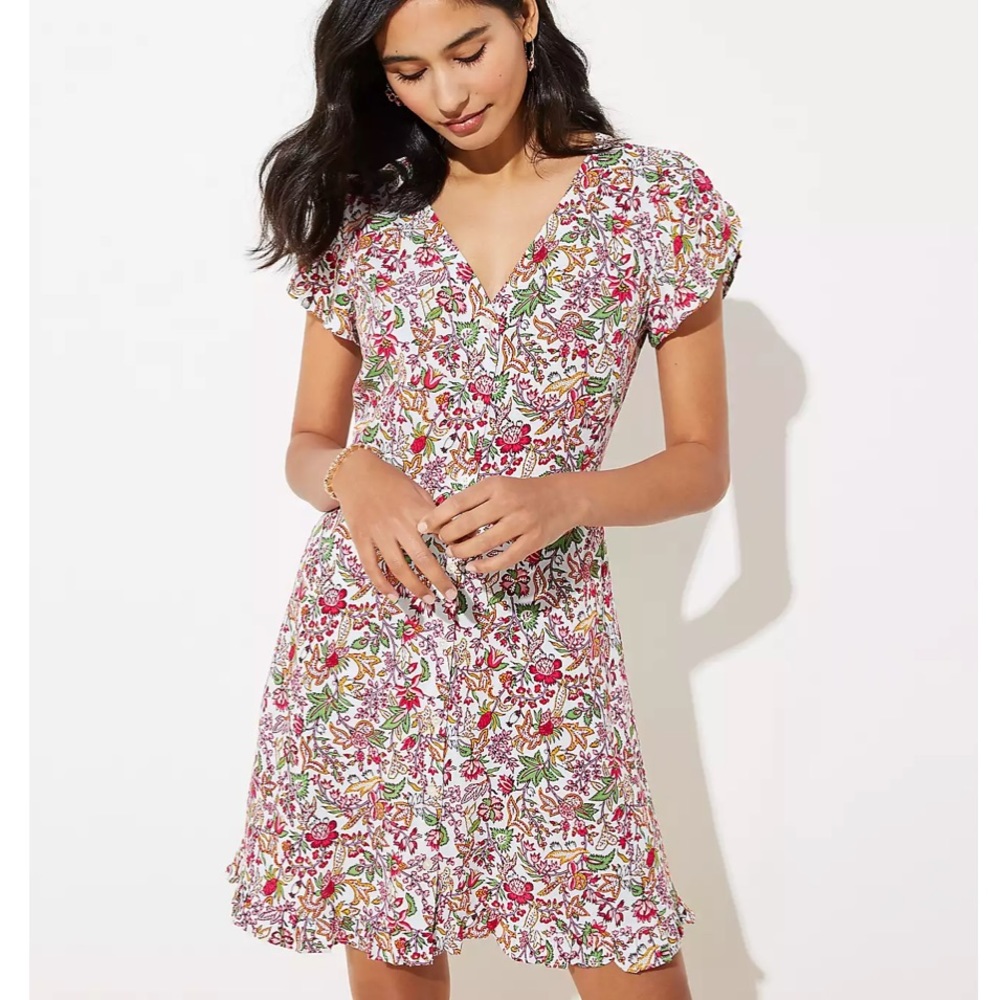 Loft button front dress